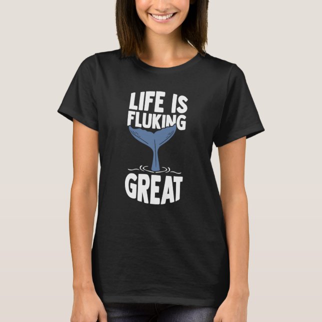 Camiseta Baleia, Marinha Fluking Ocean & Whale Wating (Frente)