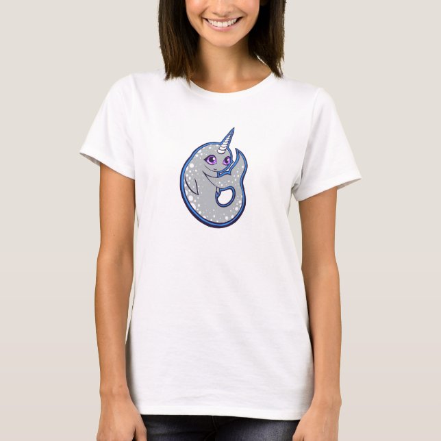 Camiseta Baleia Narrativa Com Design de Desenho De Tinta (Frente)