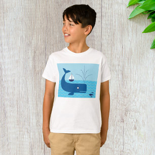 Camiseta Baleia Náutica e Velero Oceano Mar Azul
