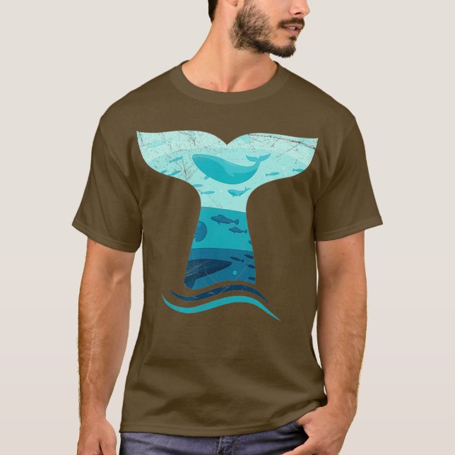 Camiseta Baleia no Oceano Orca de Ondas (Frente)