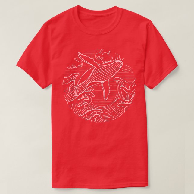Camiseta Baleia Oferta de Mulheres (Frente do Design)