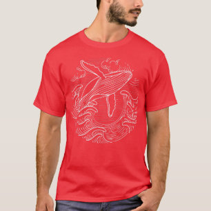 Camiseta Baleia Oferta de Mulheres