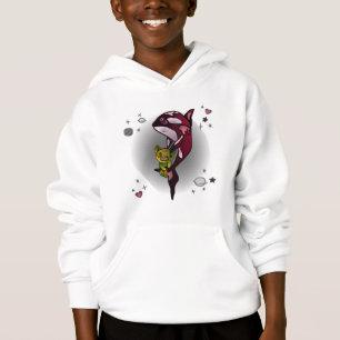 Camiseta Baleia Orca com Urso de Teddy no Espaço Design grá
