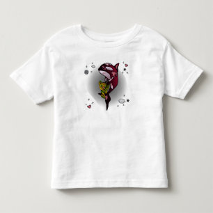 Camiseta Baleia Orca com Urso de Teddy no Espaço Design grá