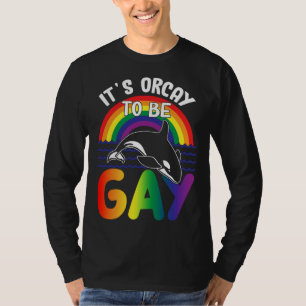Camiseta Baleia Orca LGBT É Ótimo Ser Gay Arco-Íris Orgulho
