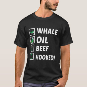 Camiseta Baleia Petróleo Carne de Bovino Viciada Feliz Dia