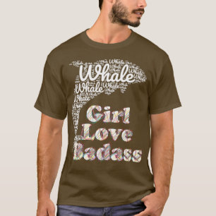 Camiseta Baleia Rapariga Badass Baleia Arco-Íris Coração Ad