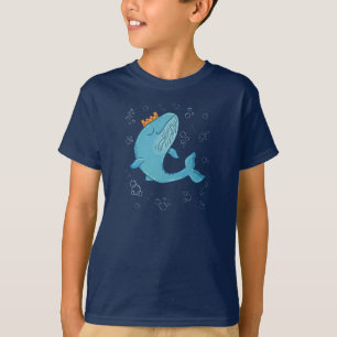Camiseta Baleia Rei com Coroa Arte Popular Oceânica Capri