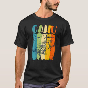 Camiseta Baleia Retro Oahu Hawaii Correspondendo Melhor Ami