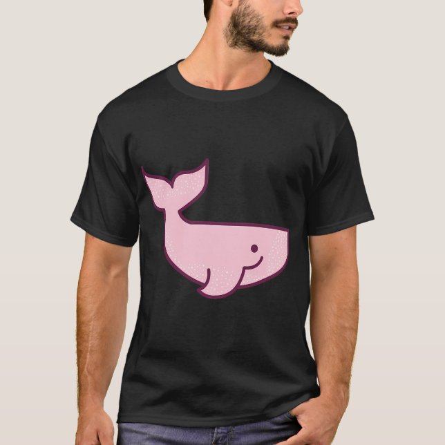 Camiseta baleia rosa desenho fofo (Frente)