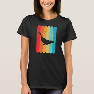 Camiseta Baleia Silhueta Retro Linhas Vintage 70s 80s