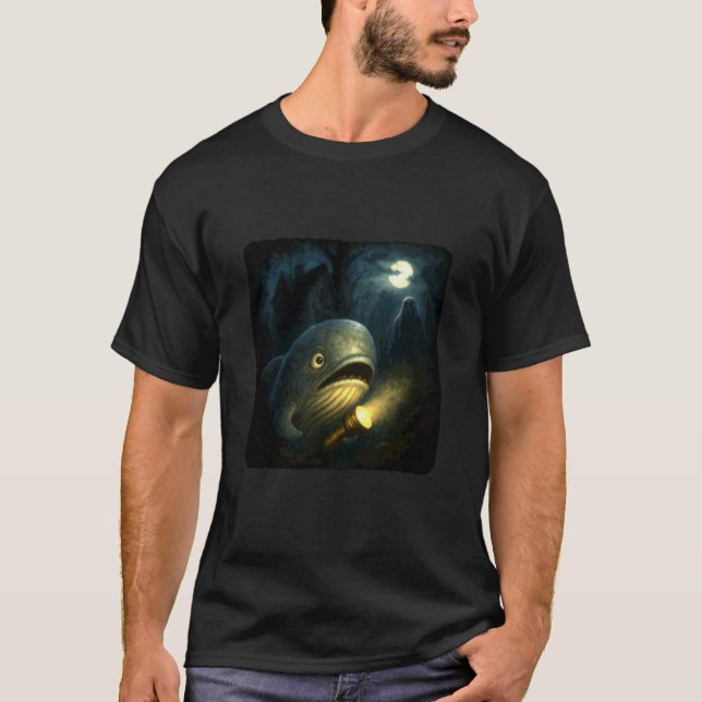 Camiseta Baleia Terror Horror Noite Lanterna Halloweem Fant (Frente)