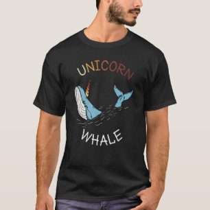 Camiseta Baleia Unicórnio Azul Cuta Para Narwhale