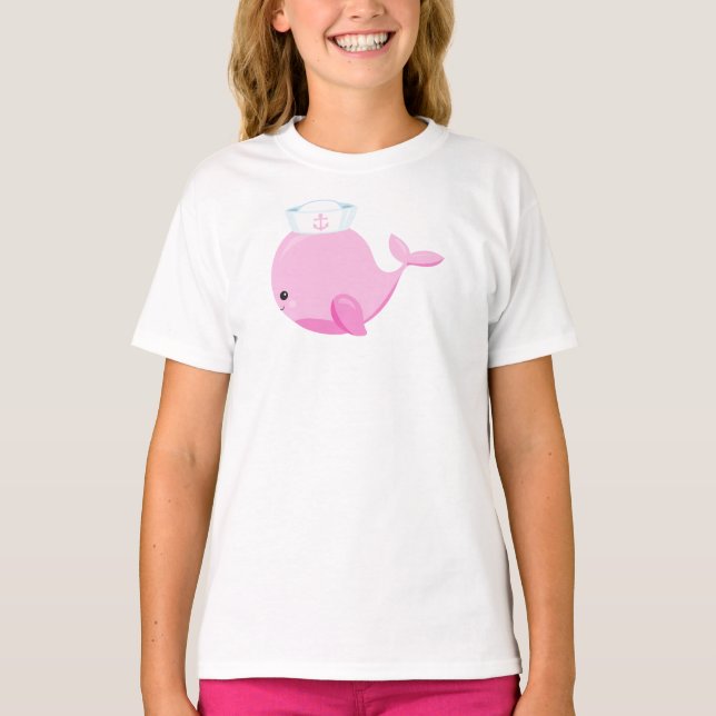 Camiseta Baleia-vela, Baleia-branca, baleia-pequena, baleia (Frente)