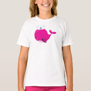 Camiseta Baleia-vela, baleia-pequena, baleia-branca, baleia