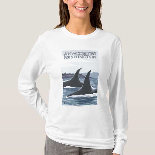 Camiseta Baleias #1 da orca - Anacortes, Washington (Frente)