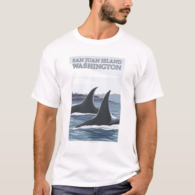 Camiseta Baleias #1 da orca - ilha de San Juan, Washington (Frente)