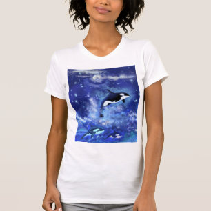 Camiseta Baleias Assassinas na Lua Cheia - Desenho de Arte