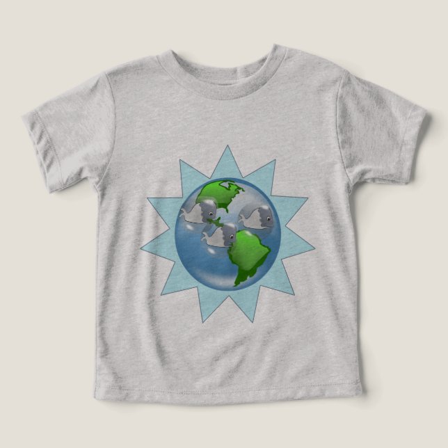 Camiseta Baleias para o Dia da Terra com Starburst (Design frontal)