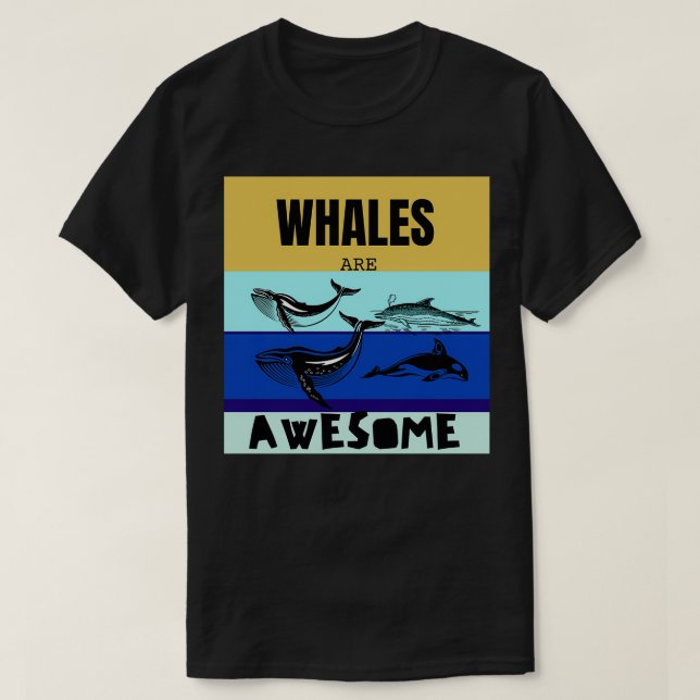 Camiseta Baleias são incríveis (Frente do Design)