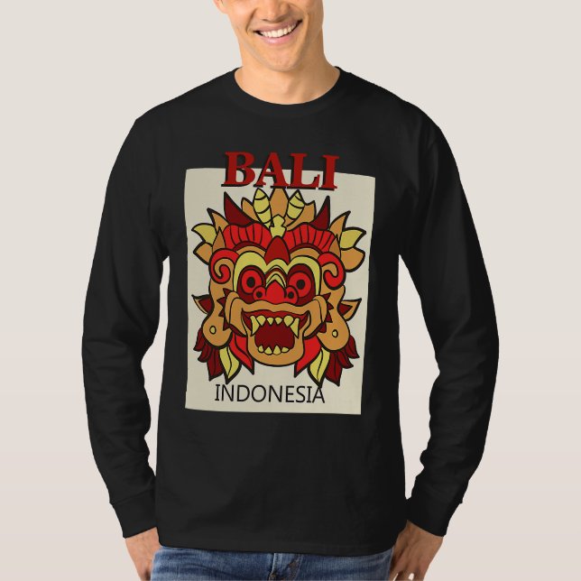 Camiseta Bali Indonesia Dragon Mask Island Travel Holiday A (Frente)