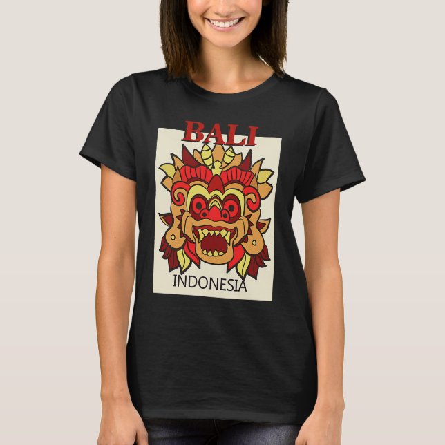 Camiseta Bali Indonesia Dragon Mask Island Travel Holiday A (Frente)
