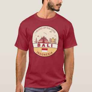 Camiseta Bali Indonesia Skyline Emblem