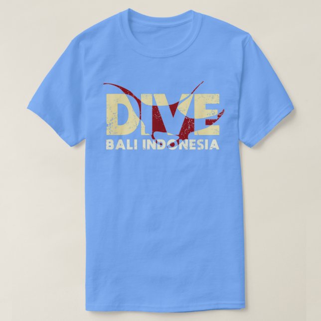 Camiseta Bali Scuba Dive Manta Ray Diving (Frente do Design)