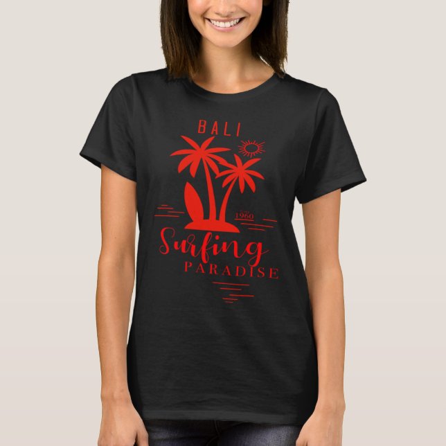 Camiseta Bali Surfing Paradise Indonesia Surfer (Frente)