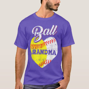 Camiseta Ball Avó Baseball Softball Heart 