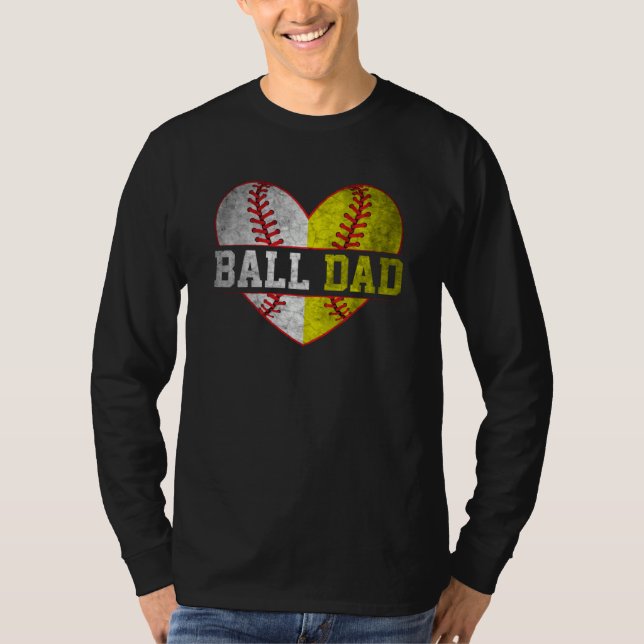 Camiseta Ball Dad Softball Baseball For Men Father Day (Frente)