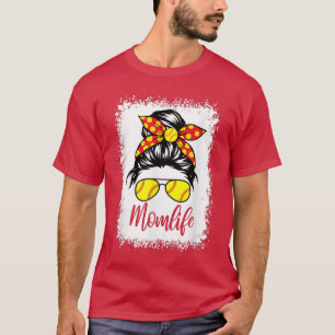 Camiseta Ball Engraçado Mãe Softball Beisebol Mãe Mensagem