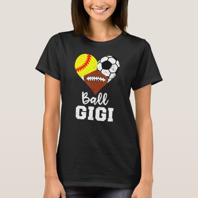 Camiseta Ball Gigi Heart Softball Futebol Gigi (Frente)