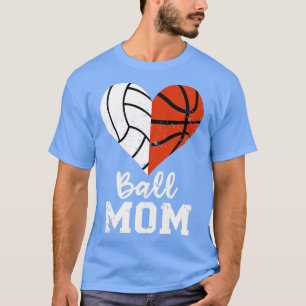Camiseta Ball Mãe Coração Engraçado Voleibol Mamãe