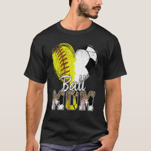 Camiseta Ball Mãe Coração Futebol Softball Esporte Mulheres