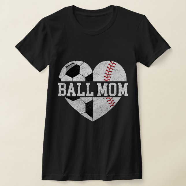 Camiseta Ball Mãe, Diversão De Beisebol, Mãe (Postura )