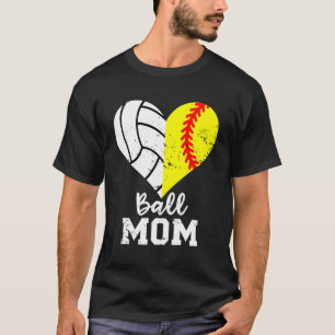Camiseta Ball Mãe, Ele É Mãe De Voleibol De Softball