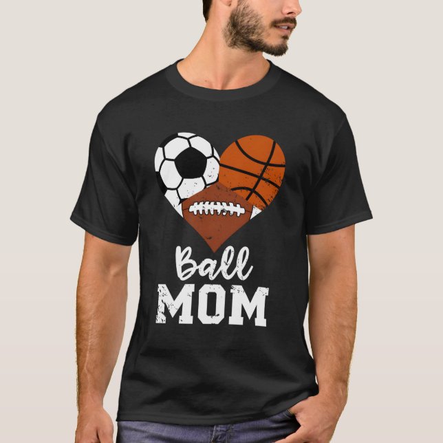 Camiseta Ball Mãe Futebol de Basquete Mãe (Frente)