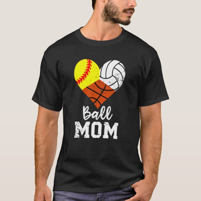 Camiseta Ball Mãe Softball Basquete de Voleibol Mãe 1 (Frente)