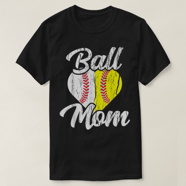 Camiseta Ball Mamãe Baseball Softball Equipe Esportiva (Frente do Design)