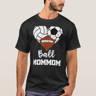 Camiseta Ball Mamãe Coração Futebol de Voleibol Mãe
