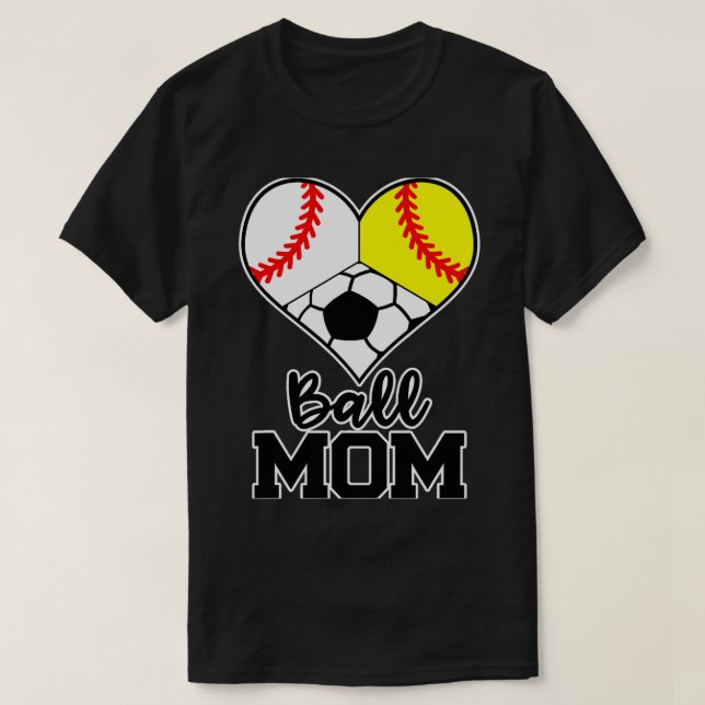 Camiseta Ball Mamãe Engraçado Beisebol Softball (Frente do Design)