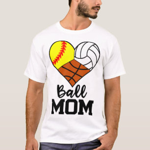 Camiseta Ball Mamãe Funny Softball Jogada de Voleibol