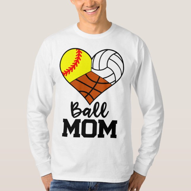 Camiseta Ball Mamãe Funny Softball Jogada de Voleibol (Frente)