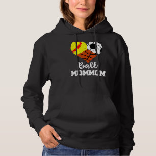 Camiseta Ball Mamãe Heart Softball Soccer Basquete Mãe
