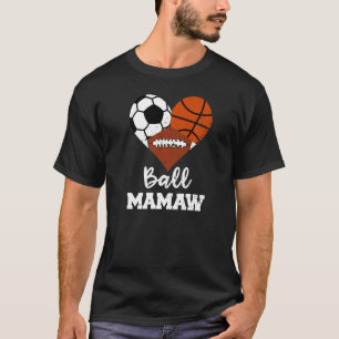 Camiseta Ball Mamaw Heart Soccer Futebol Mamaw