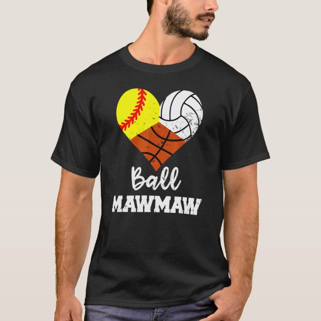 Camiseta Ball Mawmaw Heart Sofball Voleibol M (Frente)