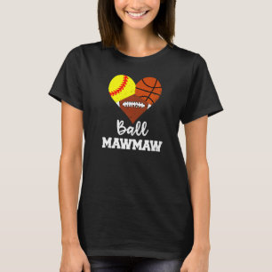 Camiseta Ball Mawmaw Heart Softball Mães de futebol