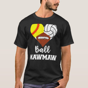 Camiseta Ball Mawmaw Heart Softball Mães de futebol