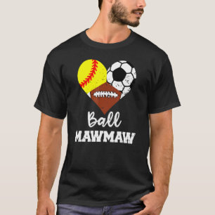 Camiseta Ball Mawmaw Heart Softball Mães de Futebol